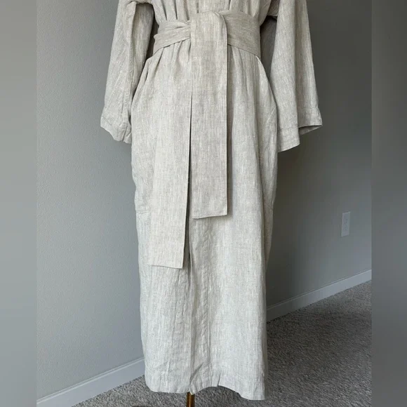 SEПSEI Heavy Linen Oversized Cabincore Rustic Maxi Kimono/Robe-Made in Italy